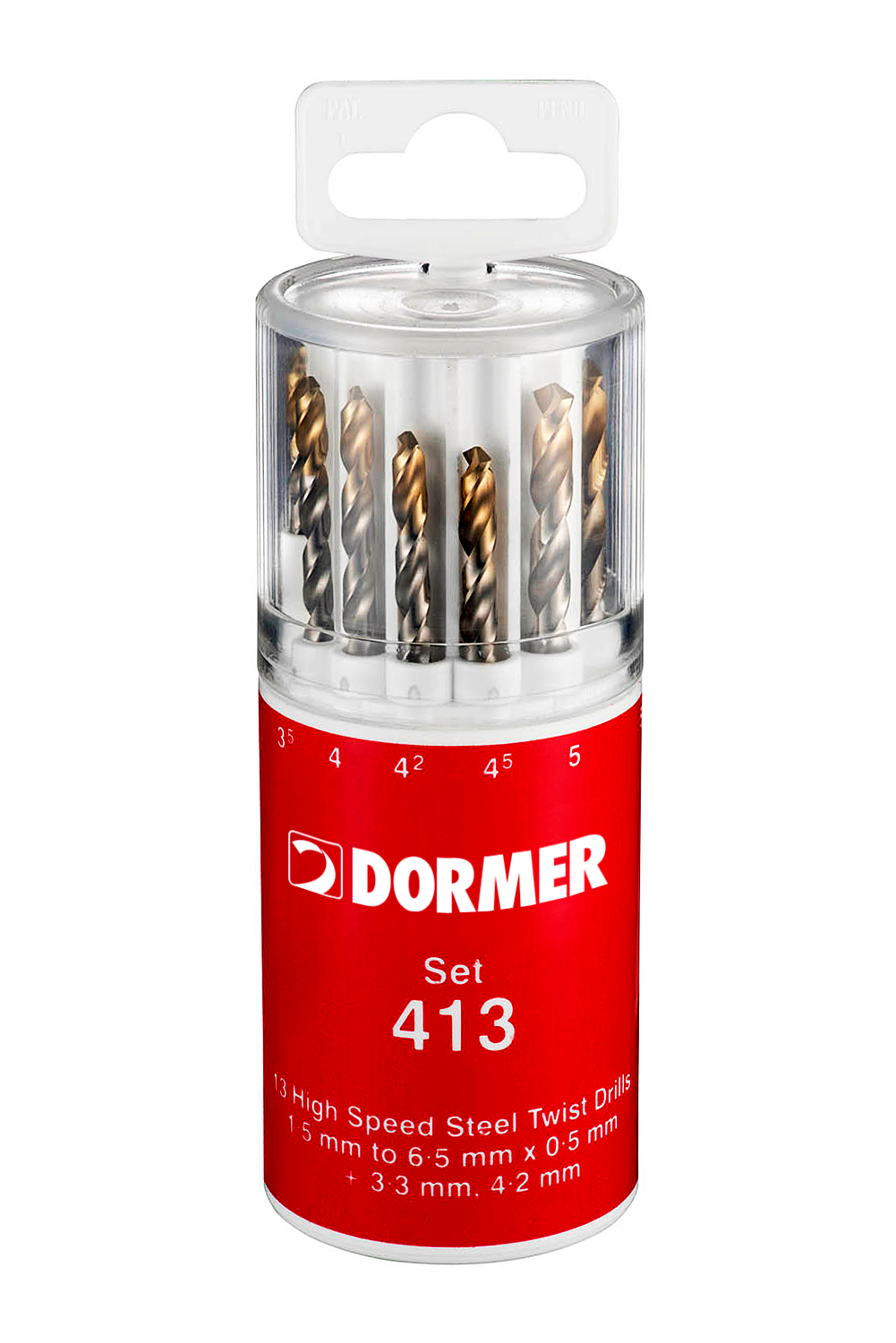 Dormer - A094 HSS TiN Straight Shank Jobber Drill Set Plastic Case Set 413 (A002 x 13)